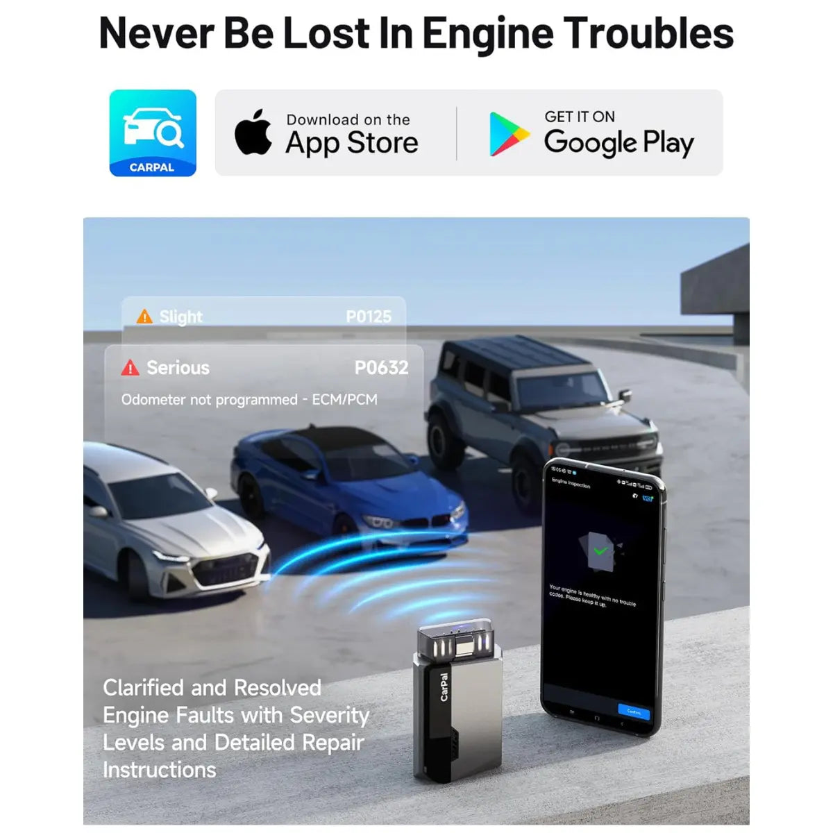 CarPal™ 6-in-1 Vehicle Diagnostic System OBD2 Repair & Maintenance Tool - FindMyStuff GPS Car Tracker