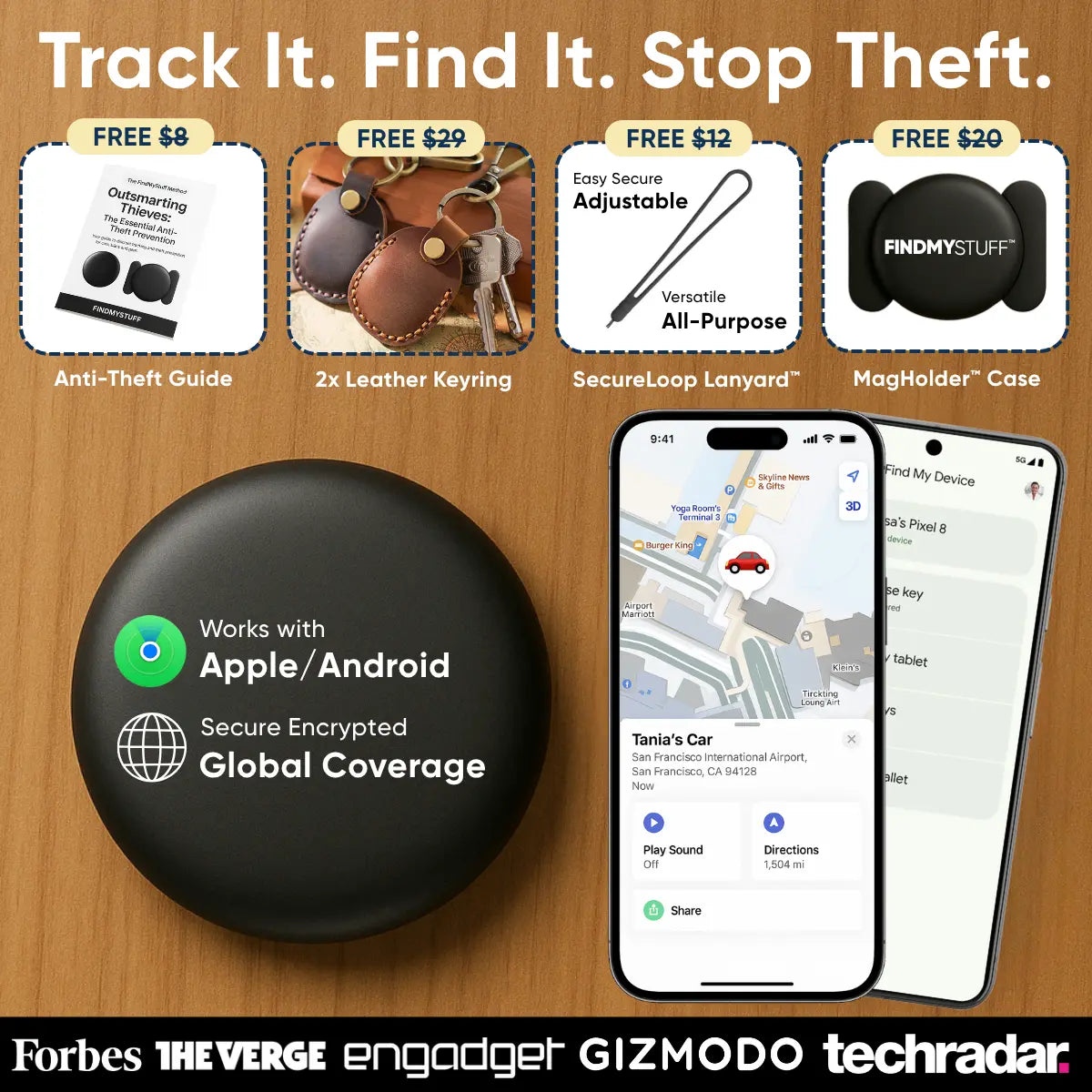 FindMyStuff™ Anti-Theft Car, Bike, RV, Trailer, Keys, Bags & More Tracker FindMyStuff GPS Car Tracker