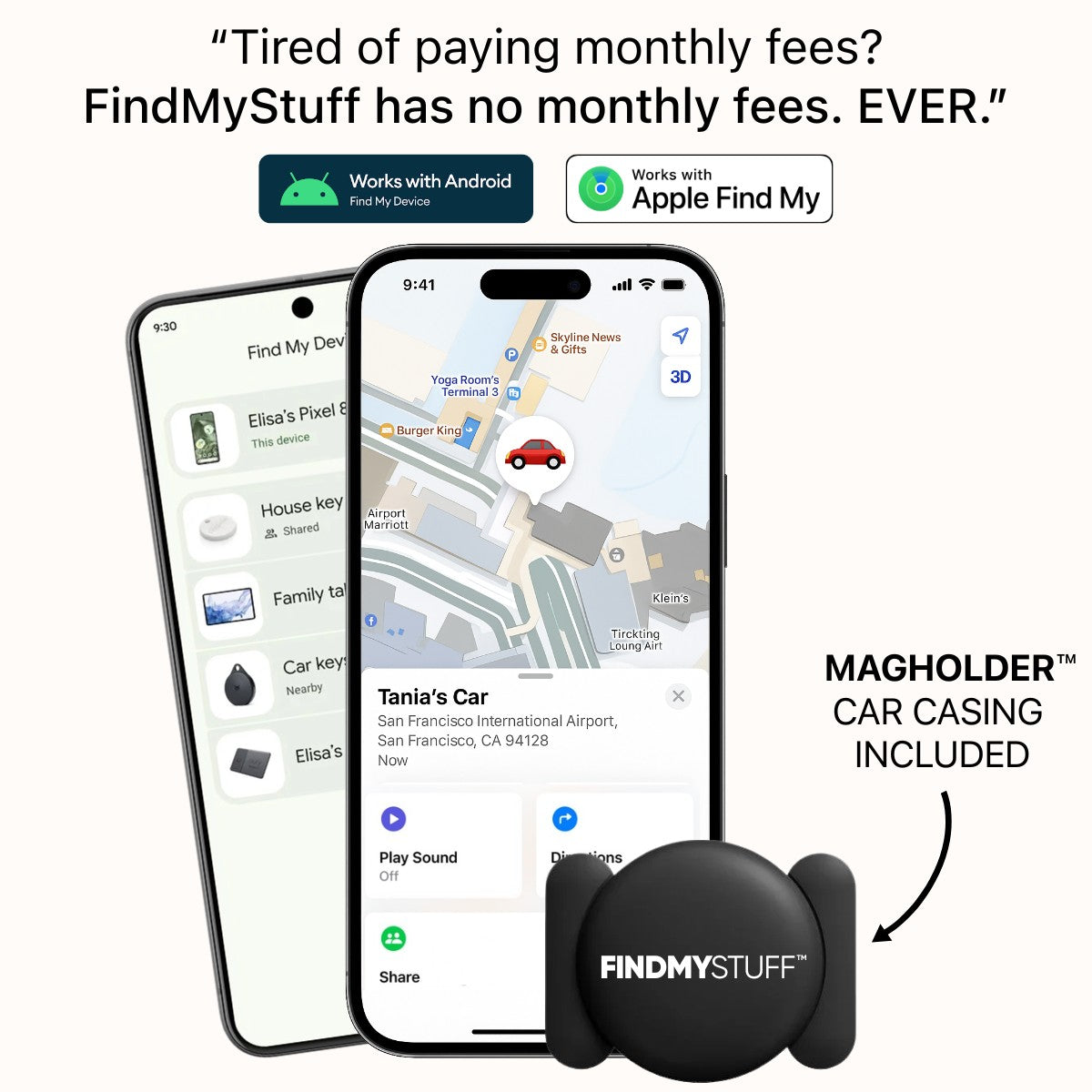 FindMyStuff™ Anti-Theft Car, Bike, RV, Trailer, Keys, Bags, Pets & More Tracker