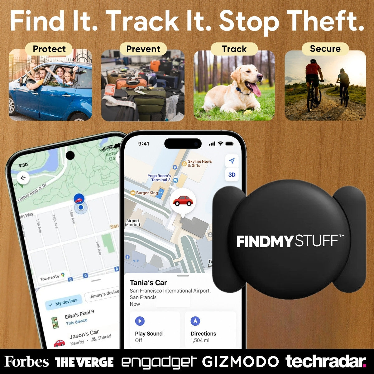 FindMyStuff™ Anti-Diebstahl-Tracker mit „Find My“-Unterstützung