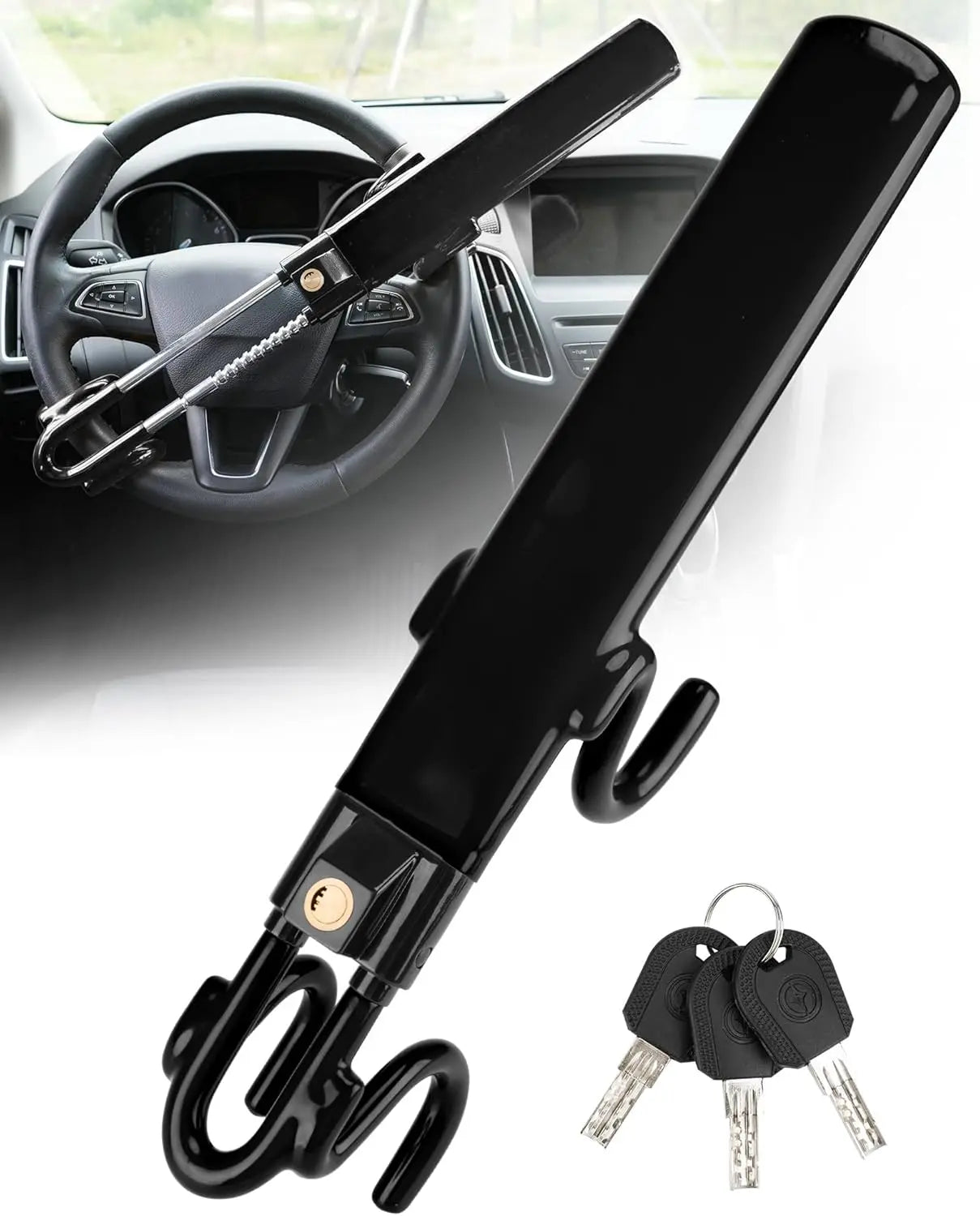 FortiLock™ Steering Wheel Clamp Anti-Car Theft Deterrent FindMyStuff GPS Car Tracker