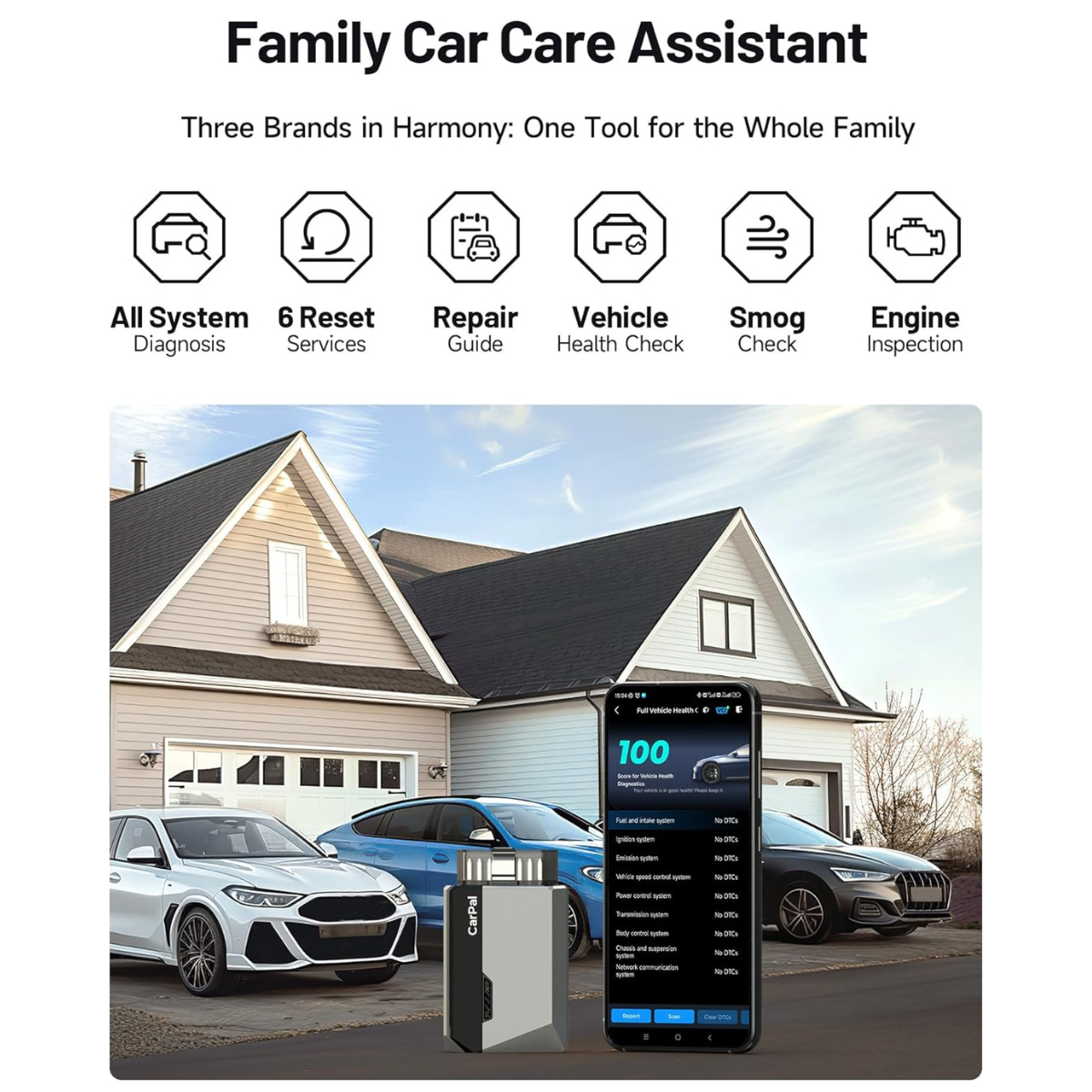 CarPal™ 6-in-1 Vehicle Diagnostic System OBD2 Repair & Maintenance Tool