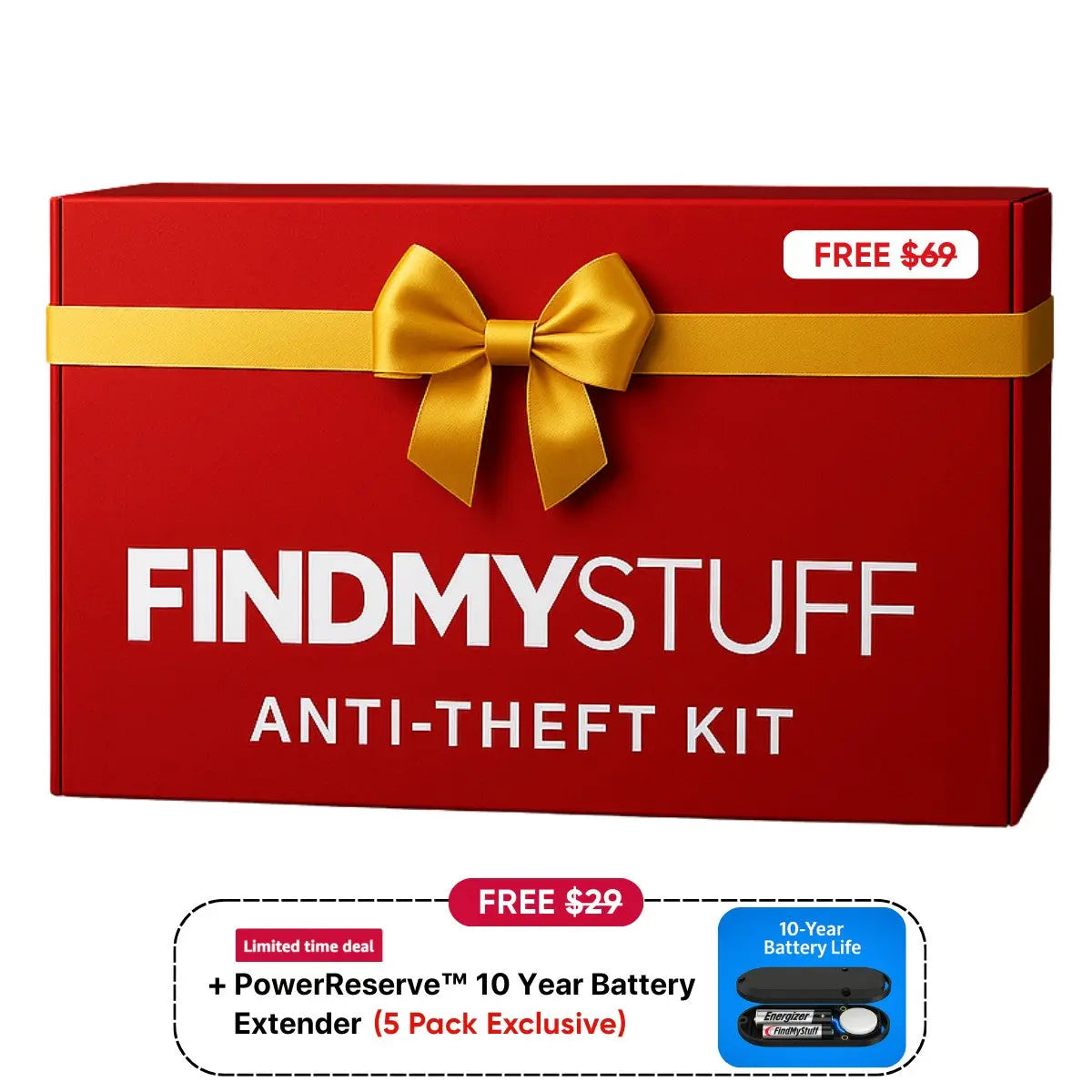Anti-Theft Kit: 4 FREE Gifts ($69 Value) FindMyStuff GPS Car Tracker
