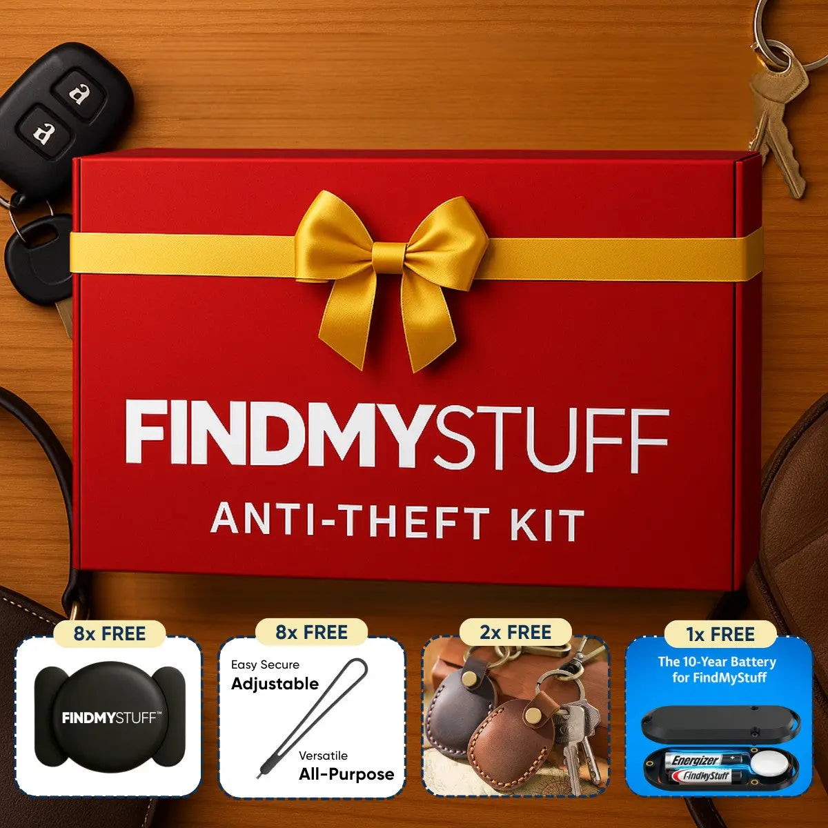 Anti-Theft Kit: 4 FREE Gifts ($69 Value) FindMyStuff GPS Car Tracker