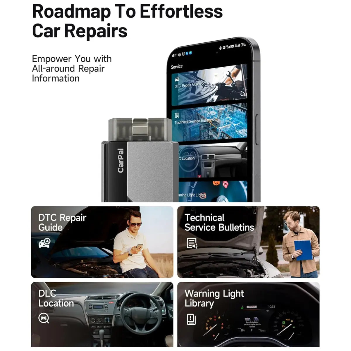 CarPal™ 6-in-1 Vehicle Diagnostic System OBD2 Repair & Maintenance Tool - FindMyStuff GPS Car Tracker