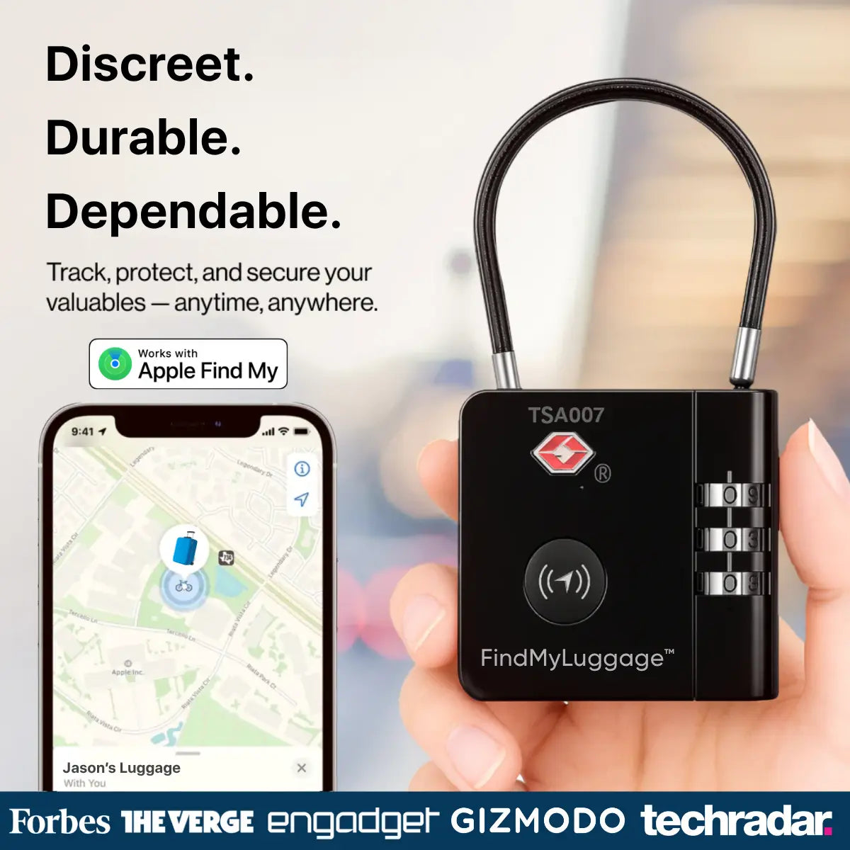FindMyLuggage™ Anti-Theft Tracker Smart Lock - FindMyStuff GPS Car Tracker