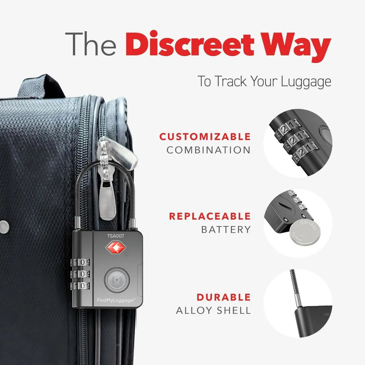 FindMyLuggage™ Anti-Theft Tracker Smart Lock - FindMyStuff GPS Car Tracker