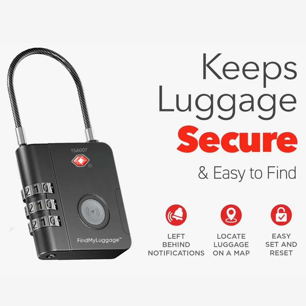 FindMyLuggage™ Anti-Theft Tracker Smart Lock - FindMyStuff GPS Car Tracker