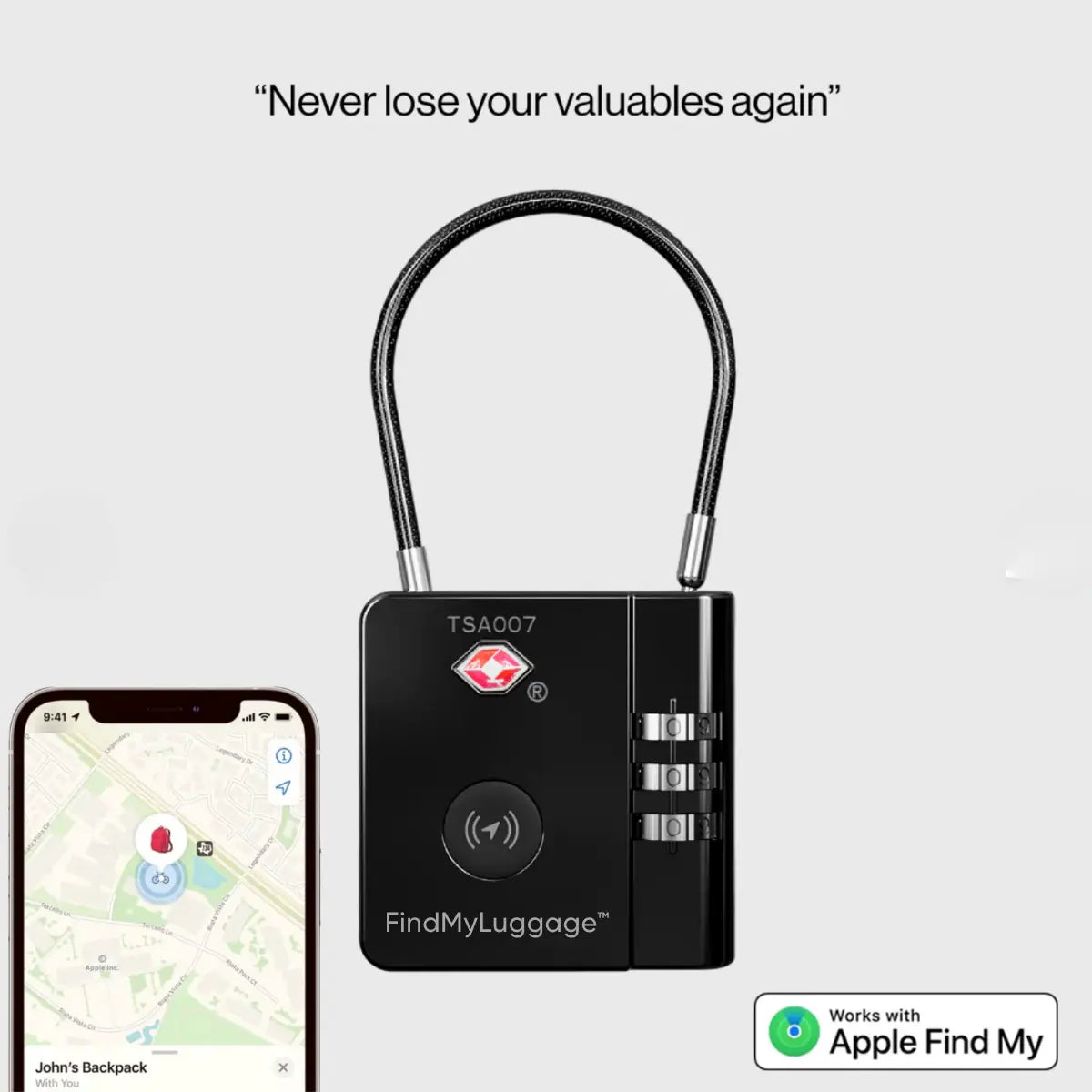 FindMyLuggage™ Anti-Theft Tracker Smart Lock - FindMyStuff GPS Car Tracker