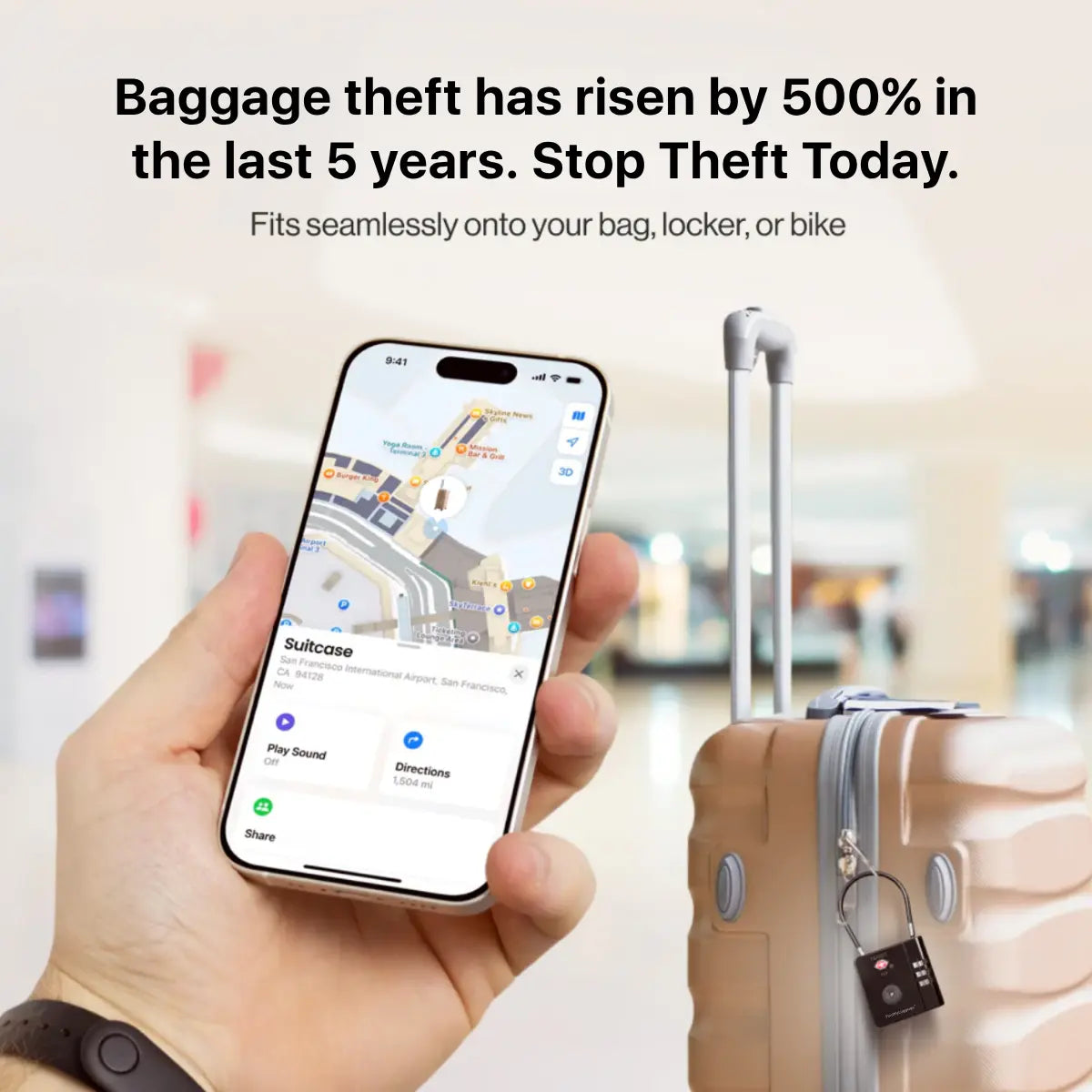FindMyLuggage™ Anti-Theft Tracker Smart Lock - FindMyStuff GPS Car Tracker