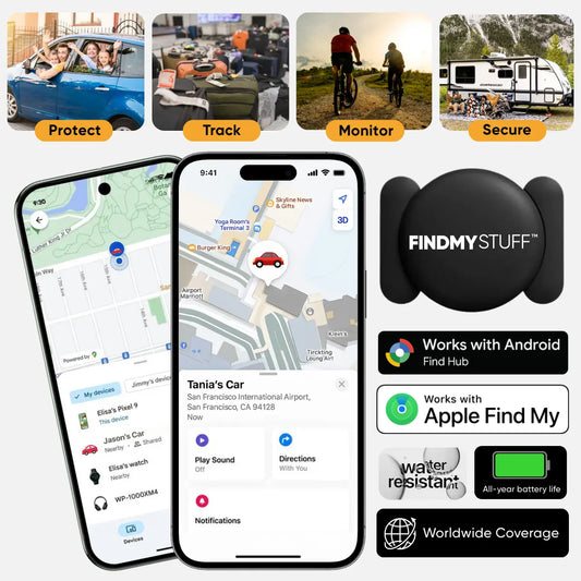 FindMyStuff™ Anti-Theft Car, Bike, RV, Trailer, Keys, Bags & More Tracker FindMyStuff GPS Car Tracker