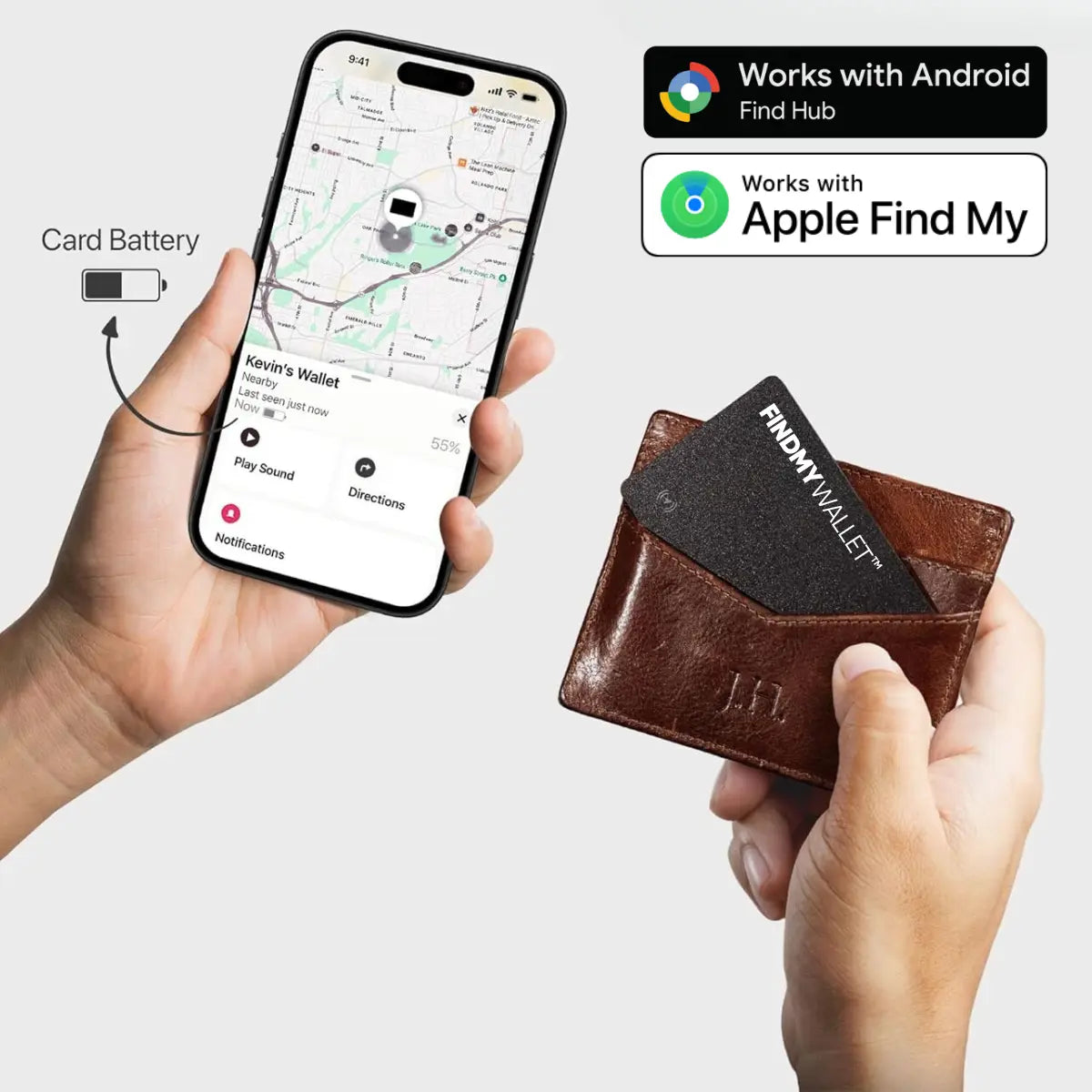 FindMyWallet™ Anti-Theft Tracker Smart Card FindMyStuff GPS Car Tracker