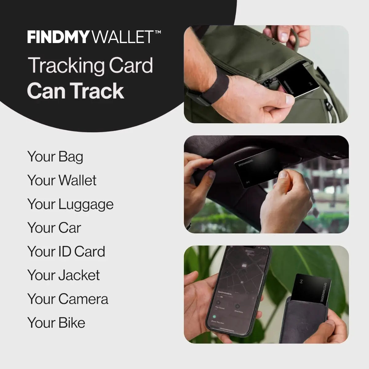 FindMyWallet™ Anti-Theft Tracker Smart Card FindMyStuff GPS Car Tracker