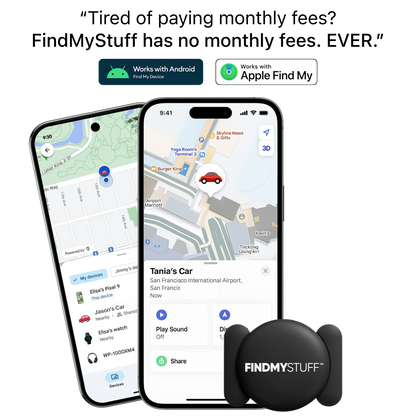 FindMyStuff™ Anti-Diebstahl-Tracker mit „Find My“-Unterstützung