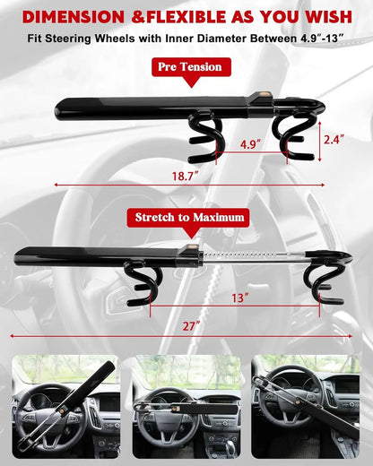 FortiLock™ Steering Wheel Clamp Anti-Car Theft Deterrent FindMyStuff GPS Car Tracker